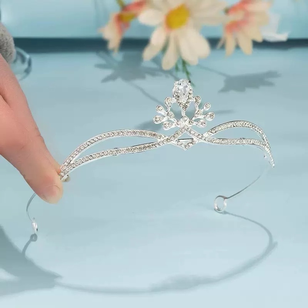 House of CB Silver Crystal Tiara Headband